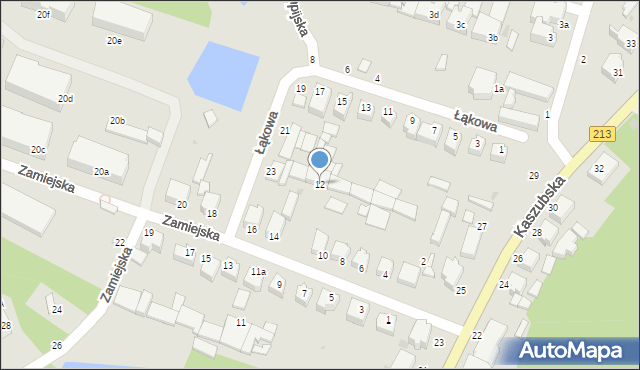 Słupsk, Zamiejska, 12, mapa Słupska