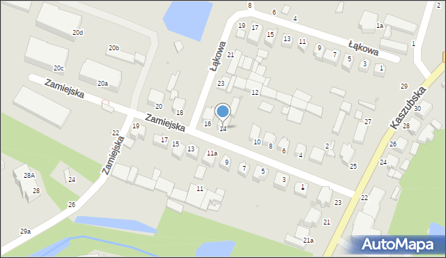 Słupsk, Zamiejska, 14, mapa Słupska