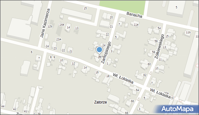 Słupsk, Zamojskiego Jana, 26, mapa Słupska