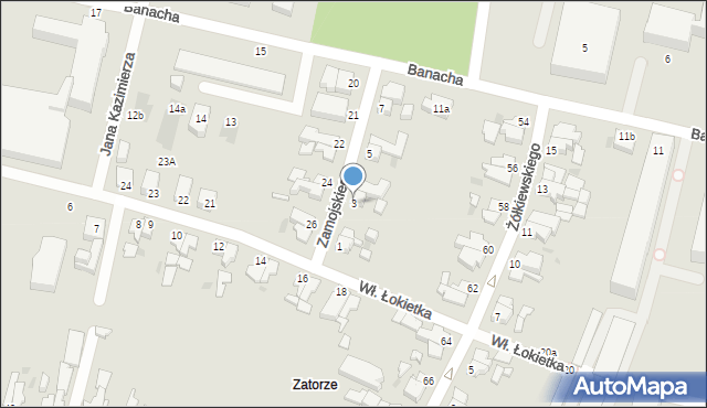 Słupsk, Zamojskiego Jana, 3, mapa Słupska