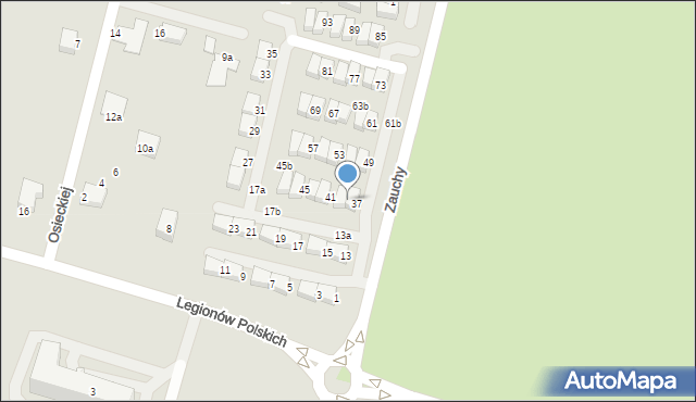 Słupsk, Zauchy Andrzeja, 39, mapa Słupska