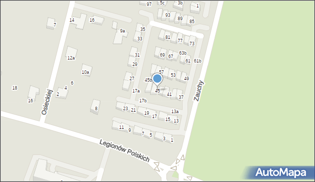 Słupsk, Zauchy Andrzeja, 45, mapa Słupska