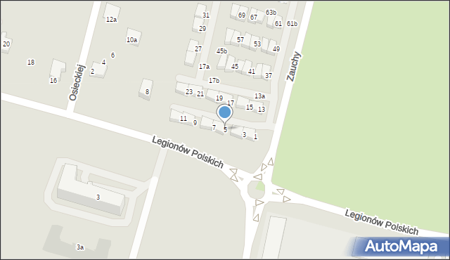 Słupsk, Zauchy Andrzeja, 5, mapa Słupska