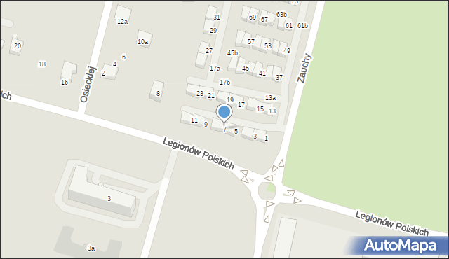 Słupsk, Zauchy Andrzeja, 7, mapa Słupska