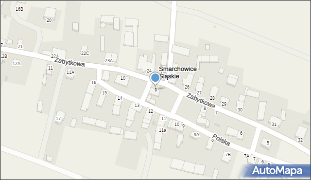 Smarchowice Śląskie, Zabytkowa, 9, mapa Smarchowice Śląskie