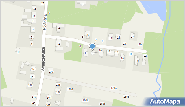 Smardzew, Zagajnikowa, 8, mapa Smardzew