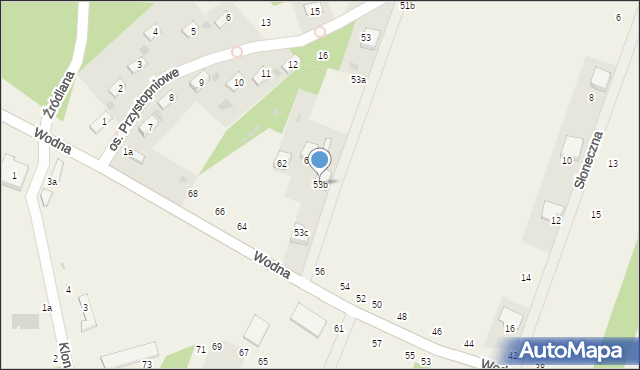 Smardzewice, Zacisze, 53b, mapa Smardzewice