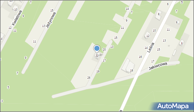 Smardzewice, Zagajnikowa, 22, mapa Smardzewice