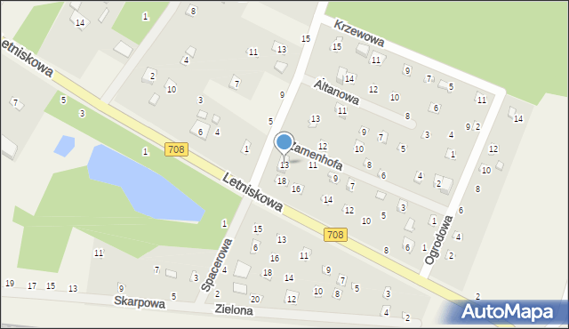 Smolice, Zamenhofa Ludwika, dr., 13, mapa Smolice