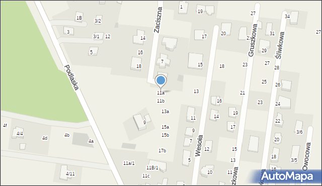 Sobolewo, Zaciszna, 11a, mapa Sobolewo