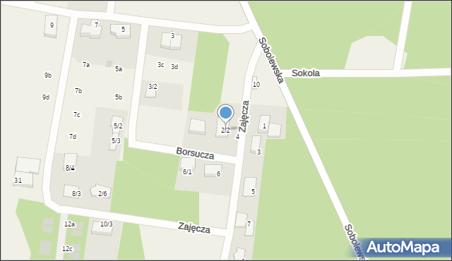 Sobolewo, Zajęcza, 2/2, mapa Sobolewo