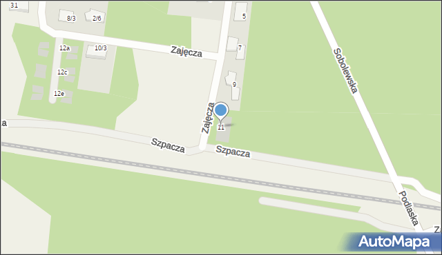 Sobolewo, Zajęcza, 11, mapa Sobolewo