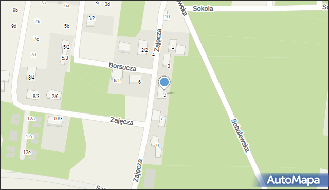 Sobolewo, Zajęcza, 5, mapa Sobolewo