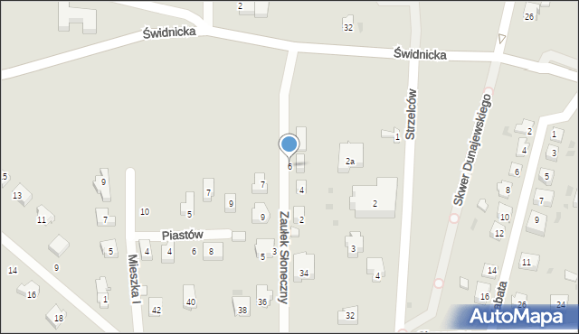 Sobótka, Zaułek Słoneczny, 6, mapa Sobótka