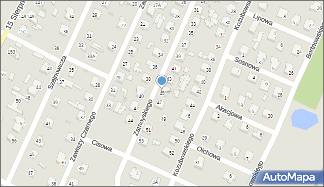 Sochaczew, Zamoyskiego Jana, hetm., 45, mapa Sochaczew