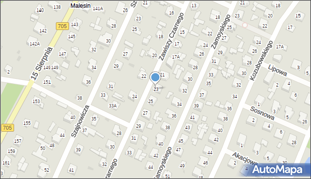 Sochaczew, Zawiszy Czarnego, 23, mapa Sochaczew