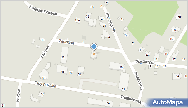 Sochaczew, Zaciszna, 8, mapa Sochaczew