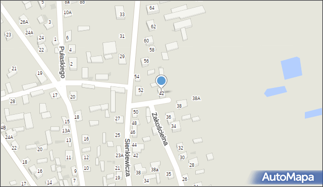 Sochocin, Zakościelna, 42, mapa Sochocin