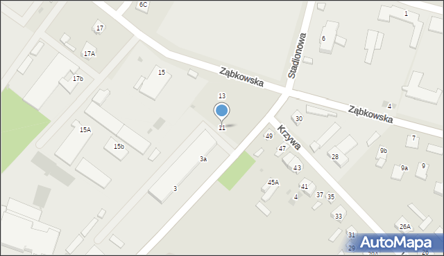 Sokołów Podlaski, Ząbkowska, 11, mapa Sokołów Podlaski