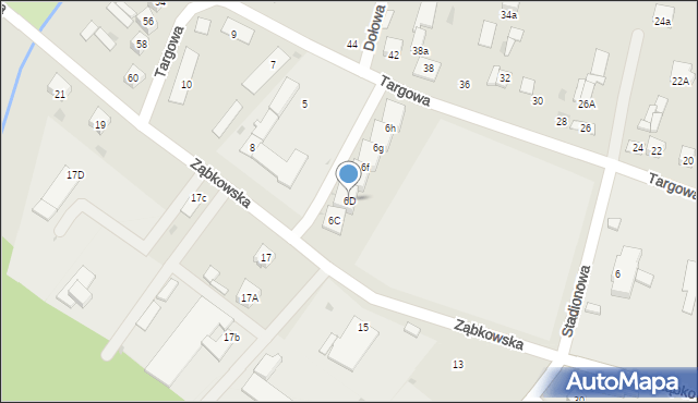 Sokołów Podlaski, Ząbkowska, 6D, mapa Sokołów Podlaski