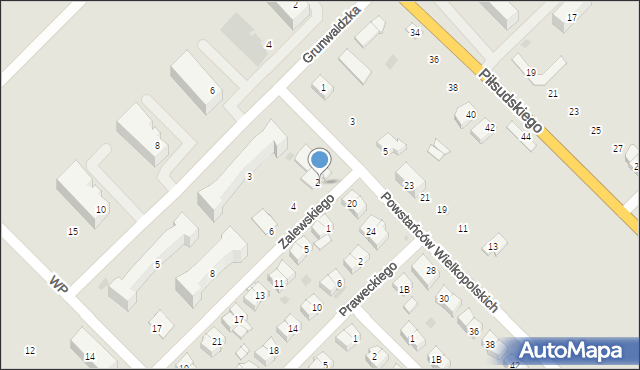 Sokołów Podlaski, Zalewskiego, 2A, mapa Sokołów Podlaski