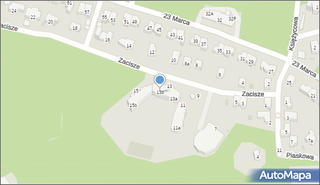 Sopot, Zacisze, 13b, mapa Sopotu