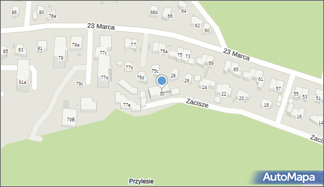 Sopot, Zacisze, 30, mapa Sopotu
