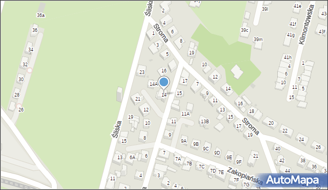 Sosnowiec, Zakopiańska, 14, mapa Sosnowca