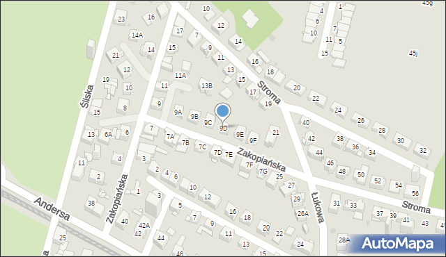 Sosnowiec, Zakopiańska, 9D, mapa Sosnowca