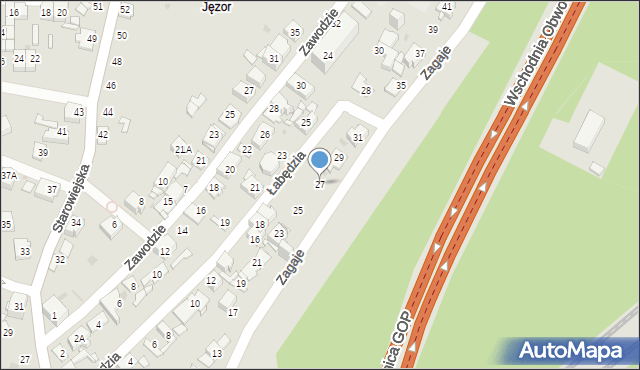 Sosnowiec, Zagaje, 27, mapa Sosnowca