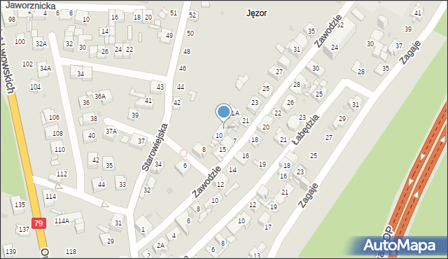 Sosnowiec, Zawodzie, 19, mapa Sosnowca