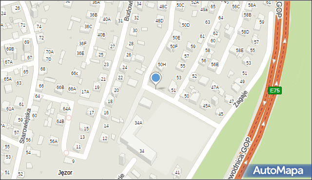Sosnowiec, Zawodzie, 50i, mapa Sosnowca