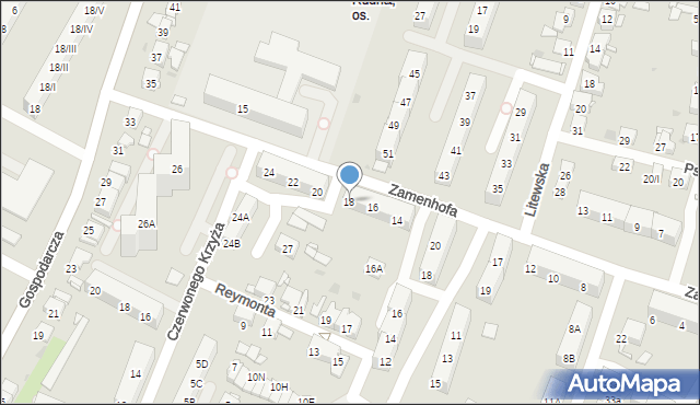 Sosnowiec, Zamenhofa Ludwika, dr., 18, mapa Sosnowca