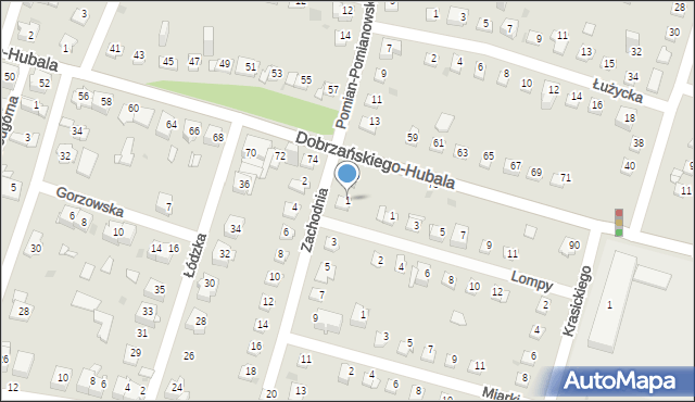 Sosnowiec, Zachodnia, 1, mapa Sosnowca