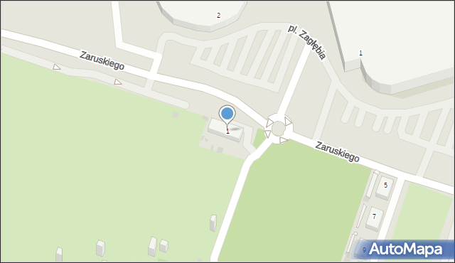 Sosnowiec, Zaruskiego Mariusza, gen., 1, mapa Sosnowca