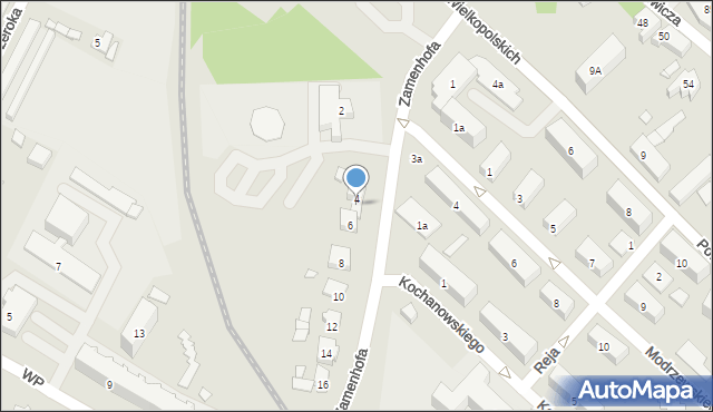 Śrem, Zamenhofa Ludwika, dr., 4a, mapa Śrem