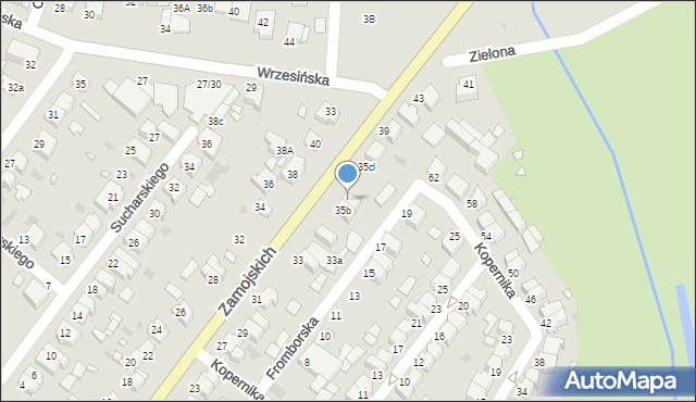 Środa Wielkopolska, Zamojskich, 35c, mapa Środa Wielkopolska