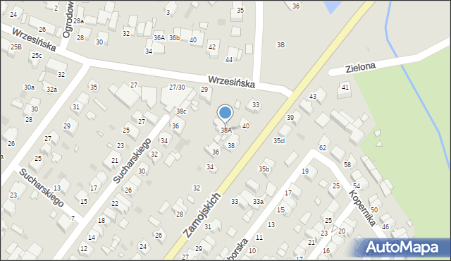 Środa Wielkopolska, Zamojskich, 38A, mapa Środa Wielkopolska
