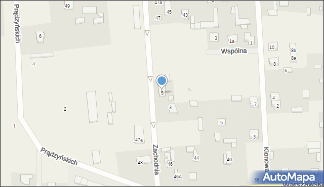 Stanisławów, Zachodnia, 5, mapa Stanisławów