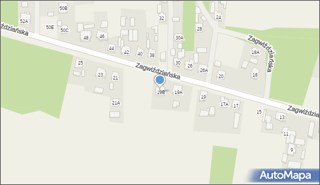 Stare Budkowice, Zagwiździańska, 19B, mapa Stare Budkowice