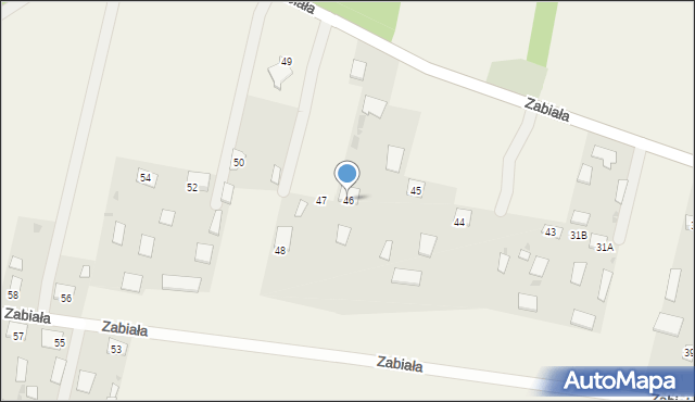 Stare Oleszyce, Zabiała, 46, mapa Stare Oleszyce