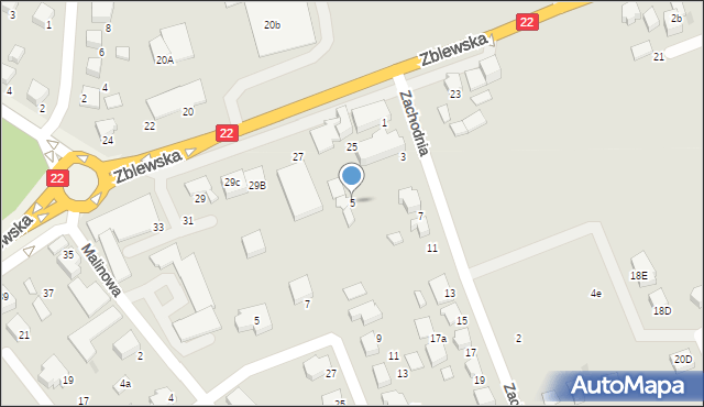 Starogard Gdański, Zachodnia, 5, mapa Starogard Gdański