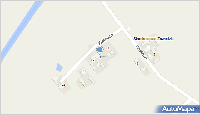 Starokrzepice, Zawodzie, 3, mapa Starokrzepice