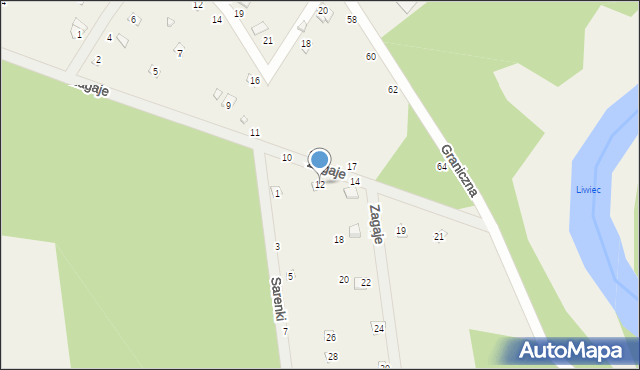 Starowola, Zagaje, 12, mapa Starowola