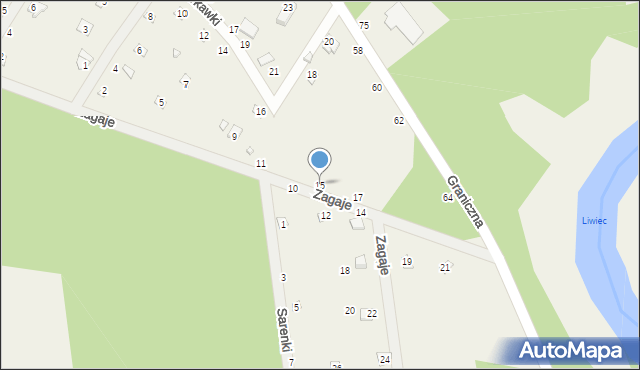 Starowola, Zagaje, 15, mapa Starowola