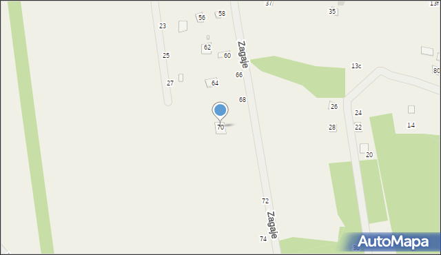 Starowola, Zagaje, 70, mapa Starowola