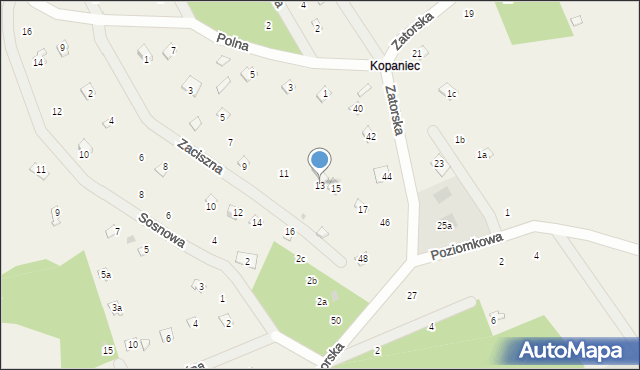 Stawinoga, Zaciszna, 13, mapa Stawinoga
