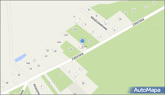 Stawinoga, Zatorska, 22, mapa Stawinoga