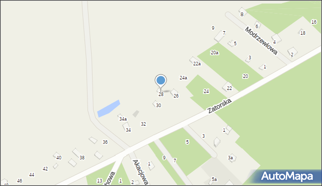 Stawinoga, Zatorska, 28, mapa Stawinoga
