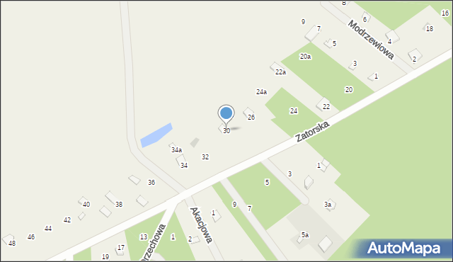 Stawinoga, Zatorska, 30, mapa Stawinoga